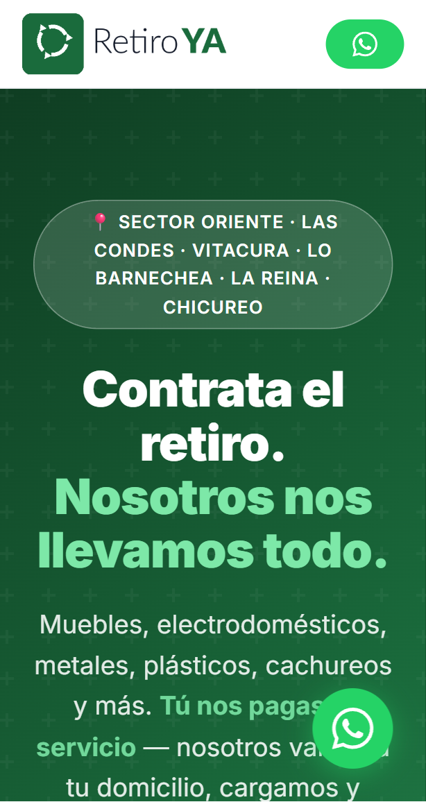 Landing RetiroYA — hero mobile